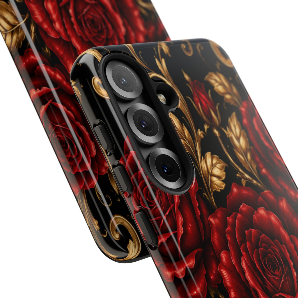 Tough Cases — Vintage Red Rose Floral Phone Case