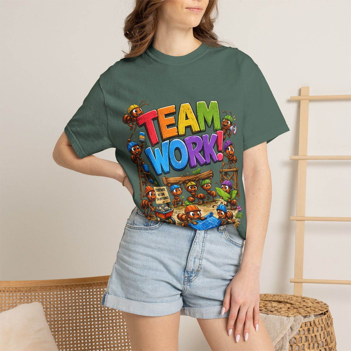Teamwork Cartoon Ants T-shirt | Team Work Graphic Tee