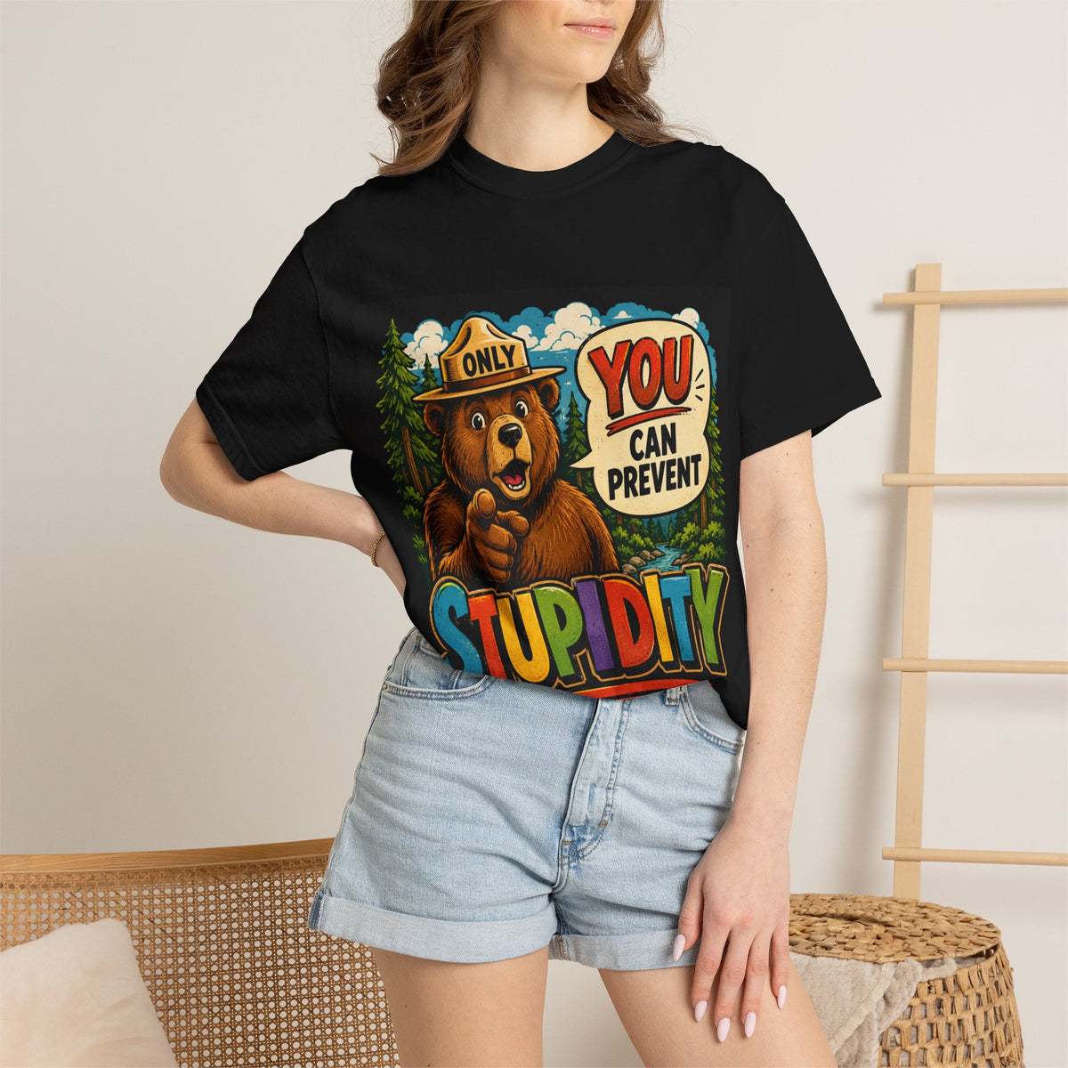 Smokey Bear 'Only You Can Prevent Stupidity' T-Shirt