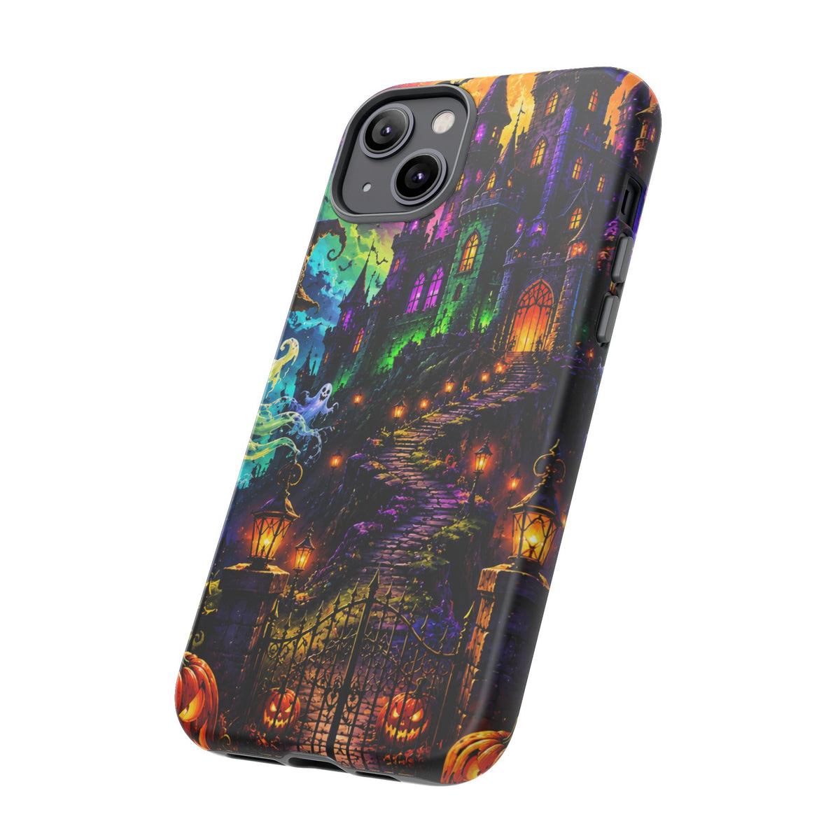 Halloween Haunted Castle Phone Case — Spooky Pumpkin & Ghost Tough Case