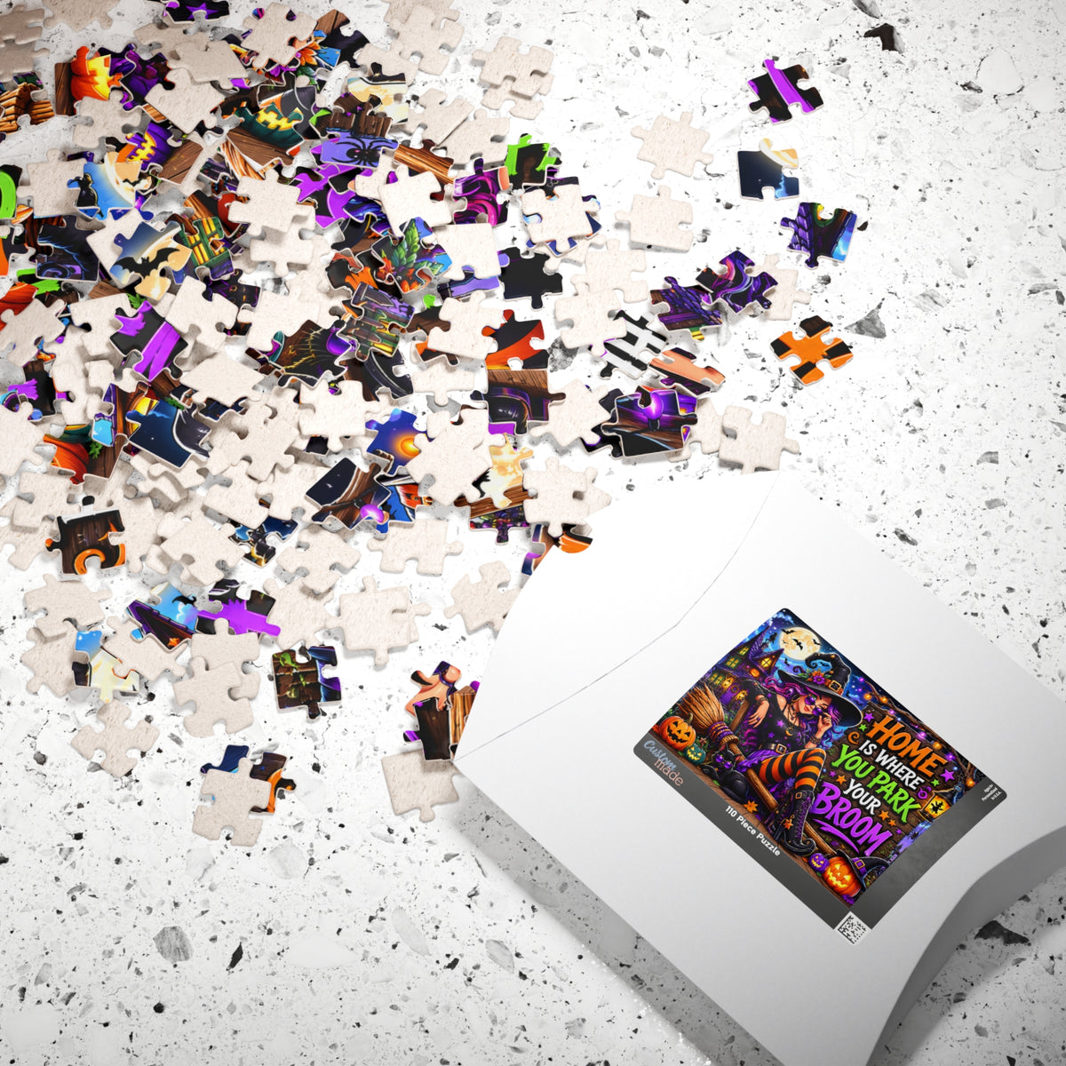 Witch with Broom Puzzle | Home Is Where You Park Your Broom Halloween