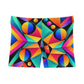 Neon Geometric Women's Shorts — Bright Abstract AOP Swim/Active Shorts