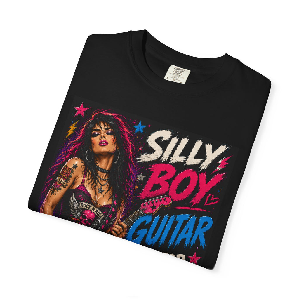 Silly Boy Guitar Is For Girls T-shirt | Rocker Pinup Design
