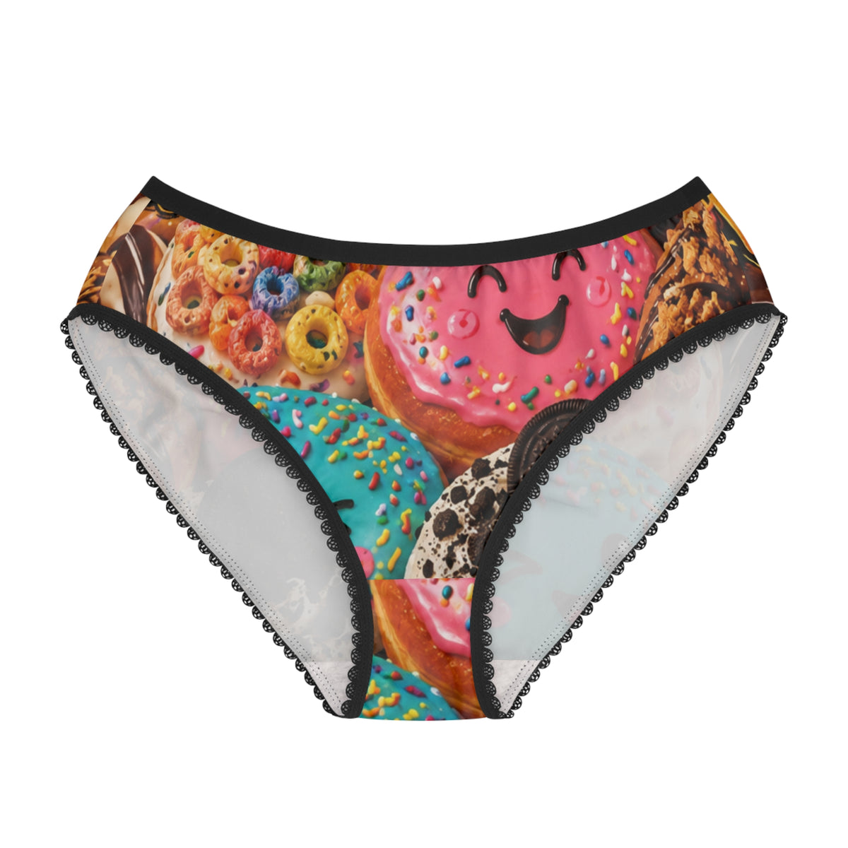 Donut Party Women's Briefs — Cute Colorful Donut & Cereal Print