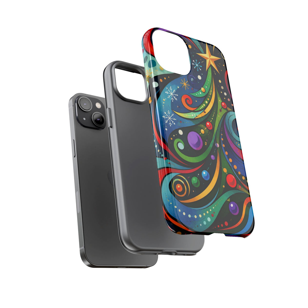 Colorful Swirl Christmas Tree Tough Phone Case