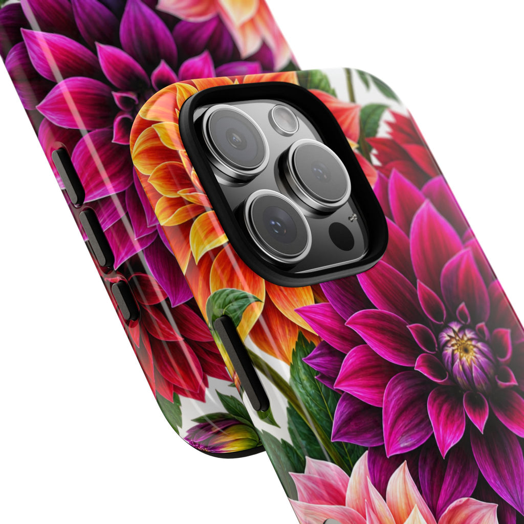 Floral Dahlia Tough Phone Case — Vibrant Protective Floral Phone Cover
