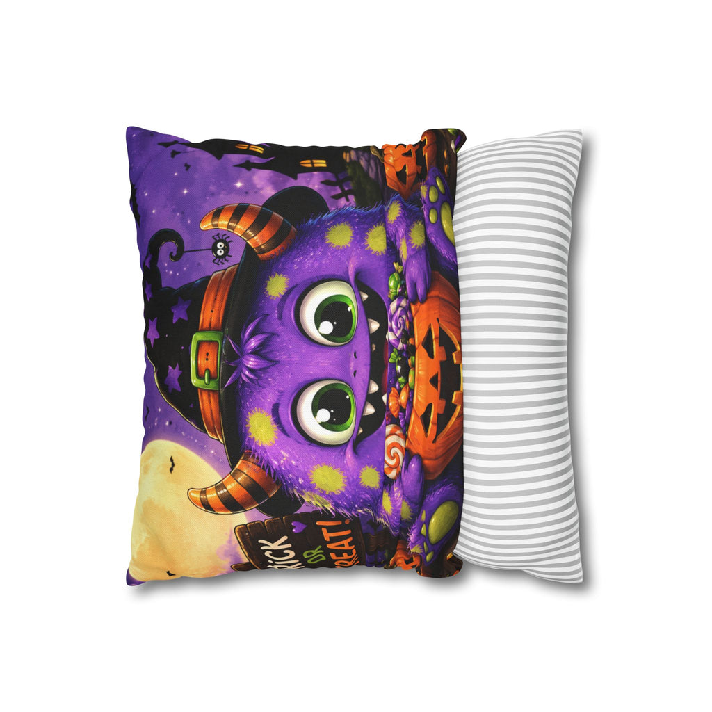 Cute Purple Monster Halloween Pillowcase – Trick or Treat Pumpkin Design