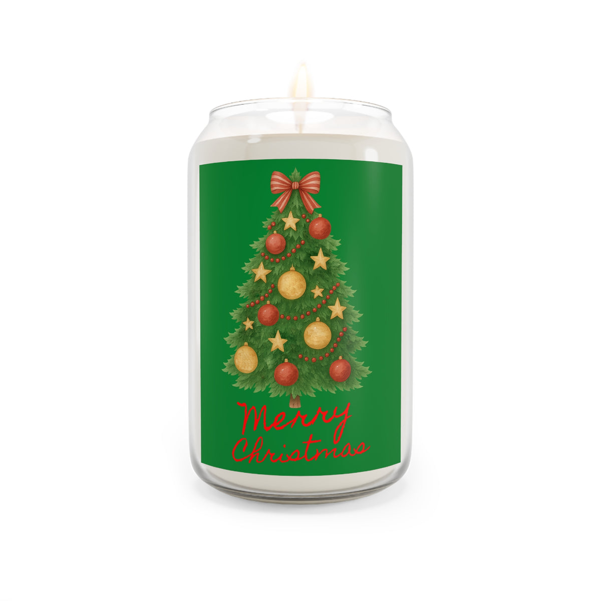 Christmas Tree Soy Candle — Merry Christmas Scented 13.75oz