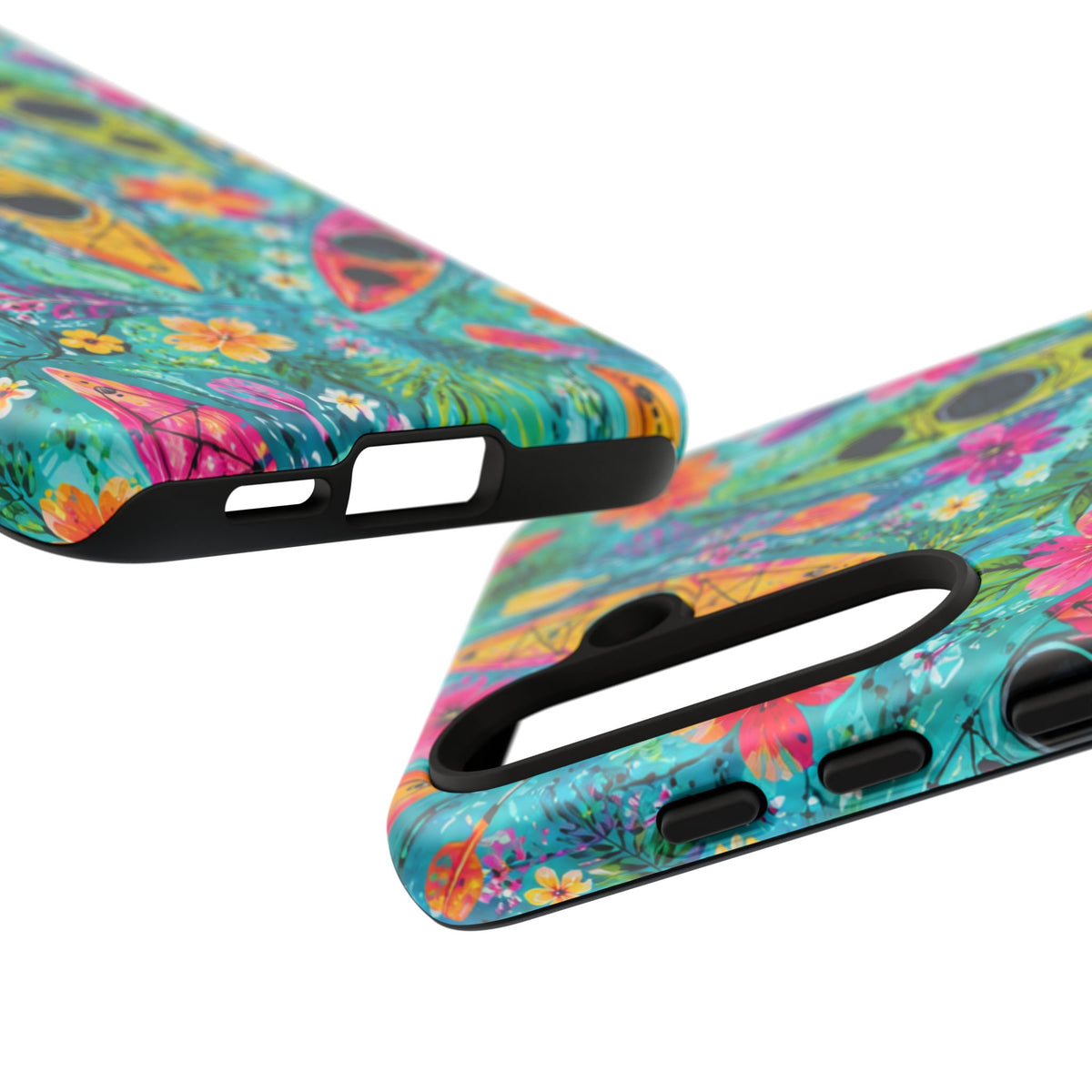 Tropical Kayak Phone Case – Colorful Floral Waterproof Pattern
