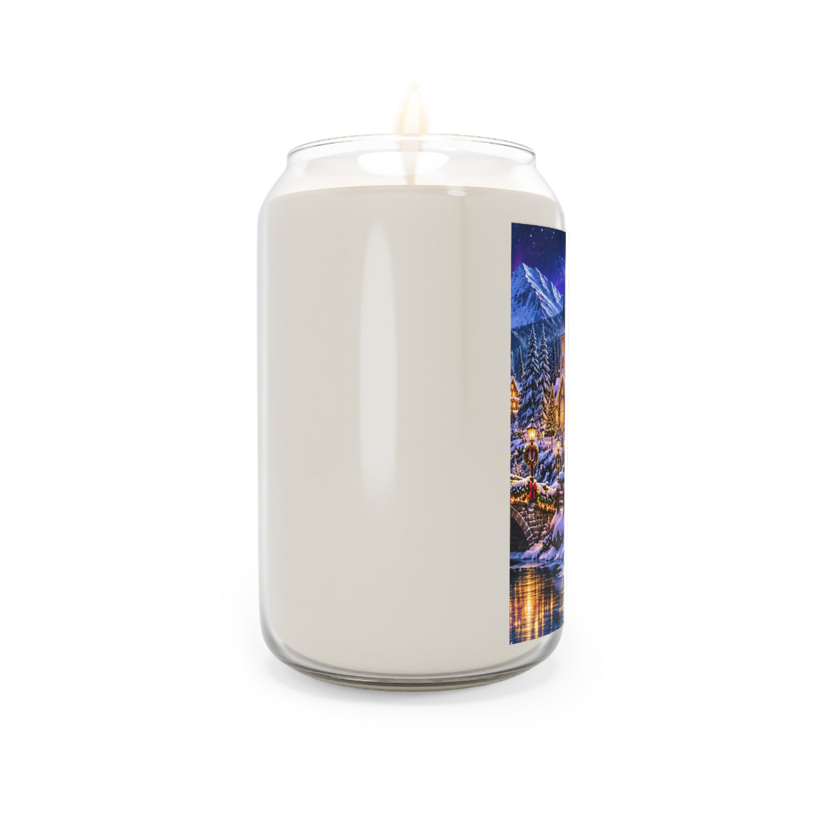 Winter Village Scented Soy Candle — 13.75 oz (Holiday Snowy Cottage Design)