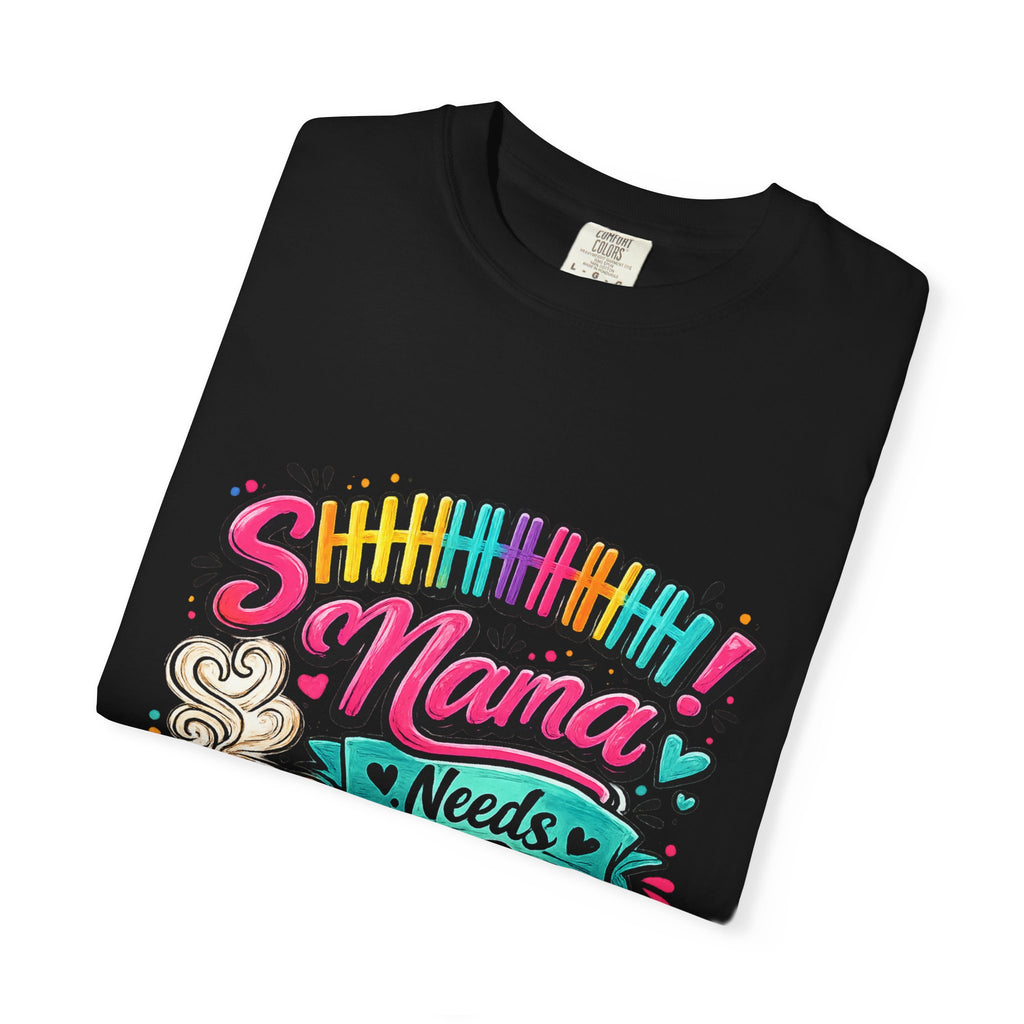 Mama Needs Coffee T-shirt | Colorful Coffee Cup Typography