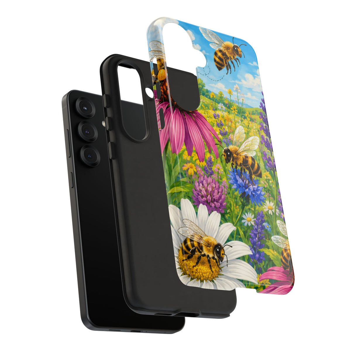Bee Meadow Phone Case — Floral Honeybee Protective Cover