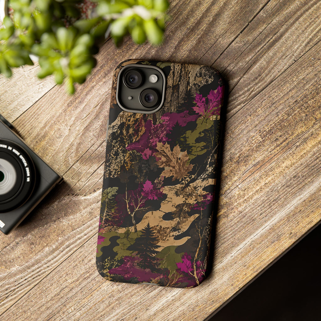 Camo Floral Tough Phone Case — Rugged Nature-Inspired Protection