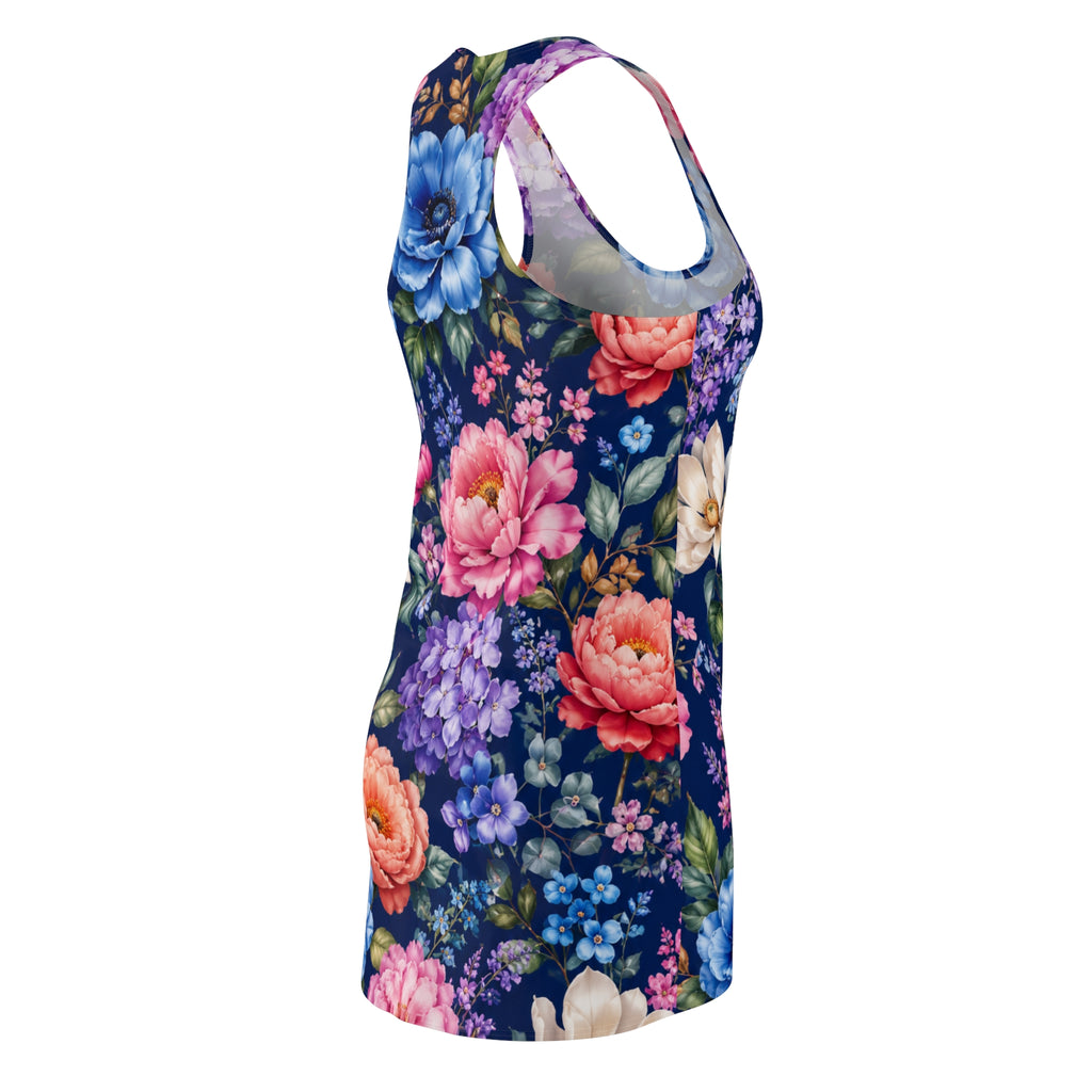 Vintage Floral Racerback Dress | Navy Peony All-Over Print