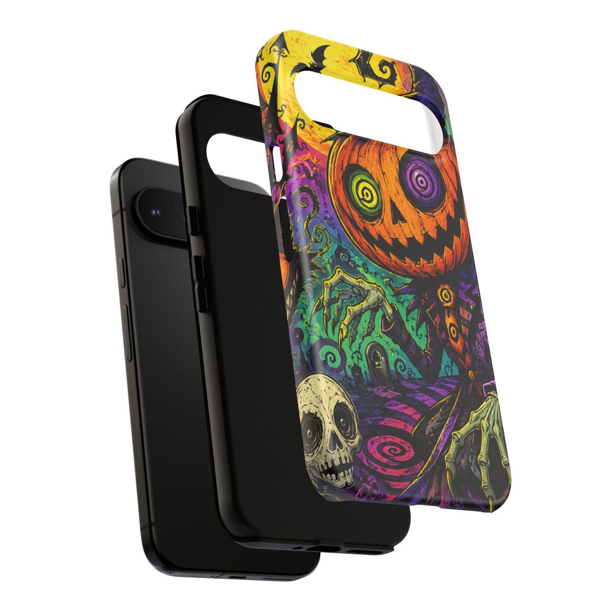 Halloween Pumpkin Skull Phone Case — Psychedelic Jack-o'-Lantern Tough Case