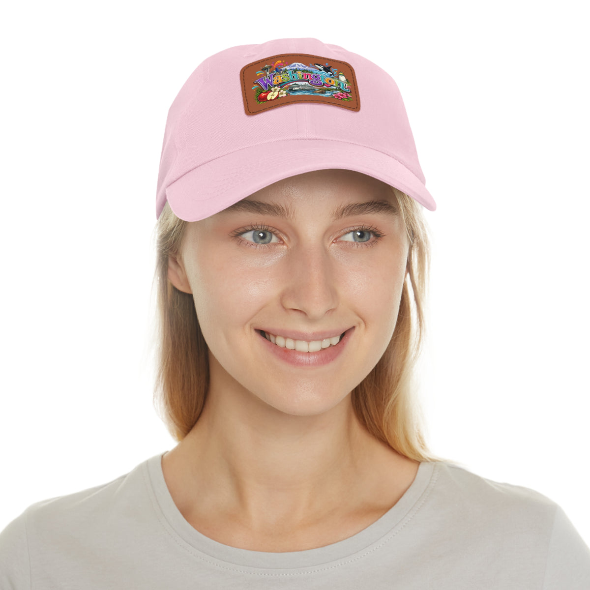 Washington State patch hat | leather rectangle dad hat