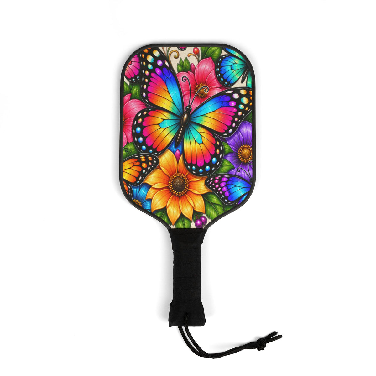 Rainbow Butterfly Sunflower Pickleball Paddle Set | Pickleball Kit