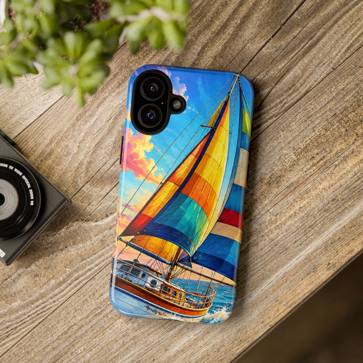 Sailboat Sunset Phone Case — Colorful Nautical iPhone Cover