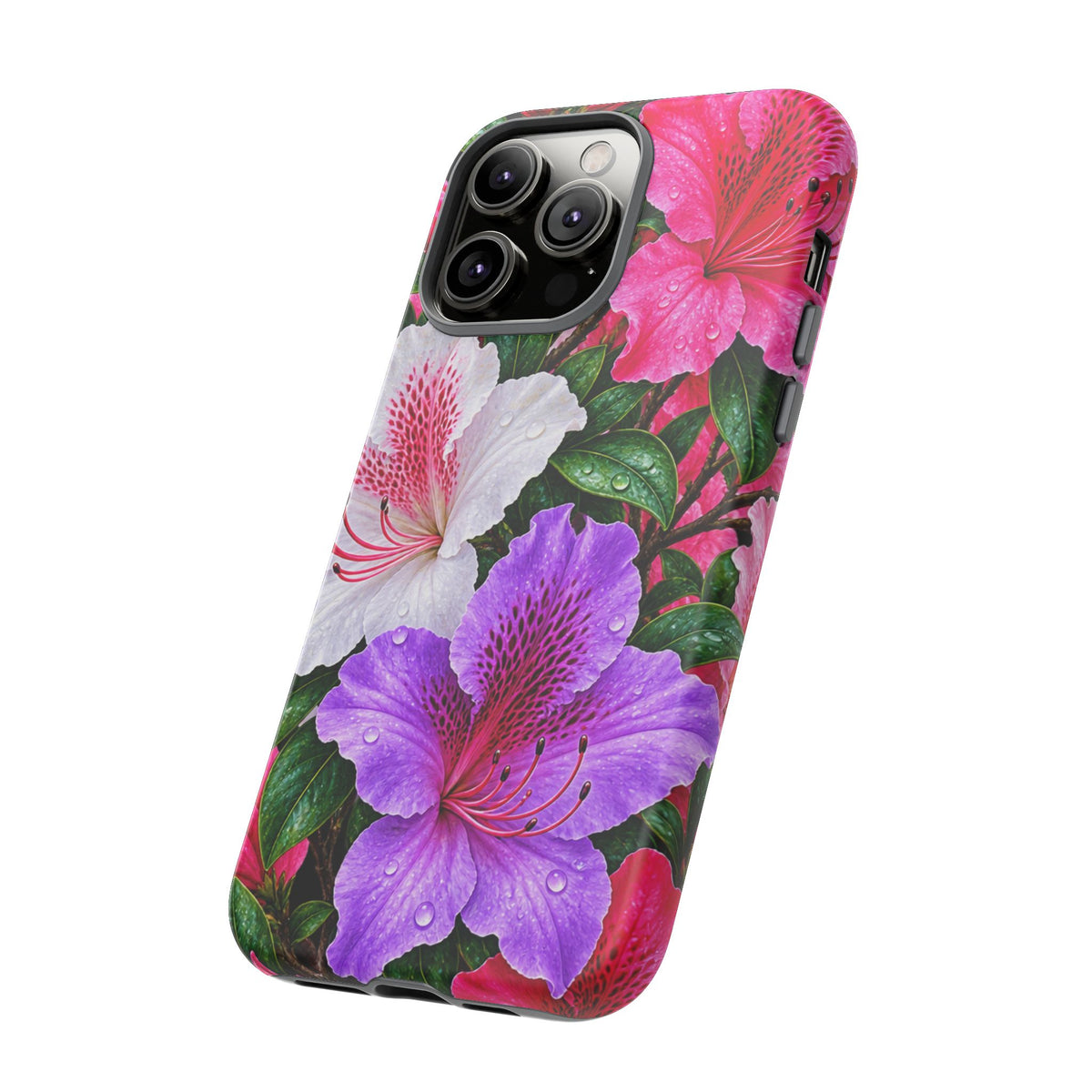 Floral Azalea Phone Case — Vibrant Pink & Purple Blossom Protection