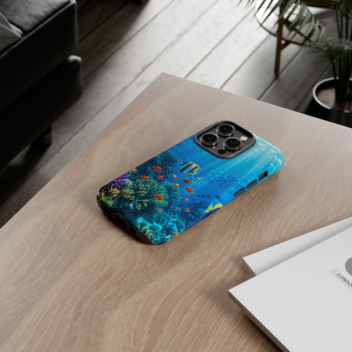 Underwater Ocean Life Tough Phone Case — Coral Reef & Sea Turtle Protective Cover