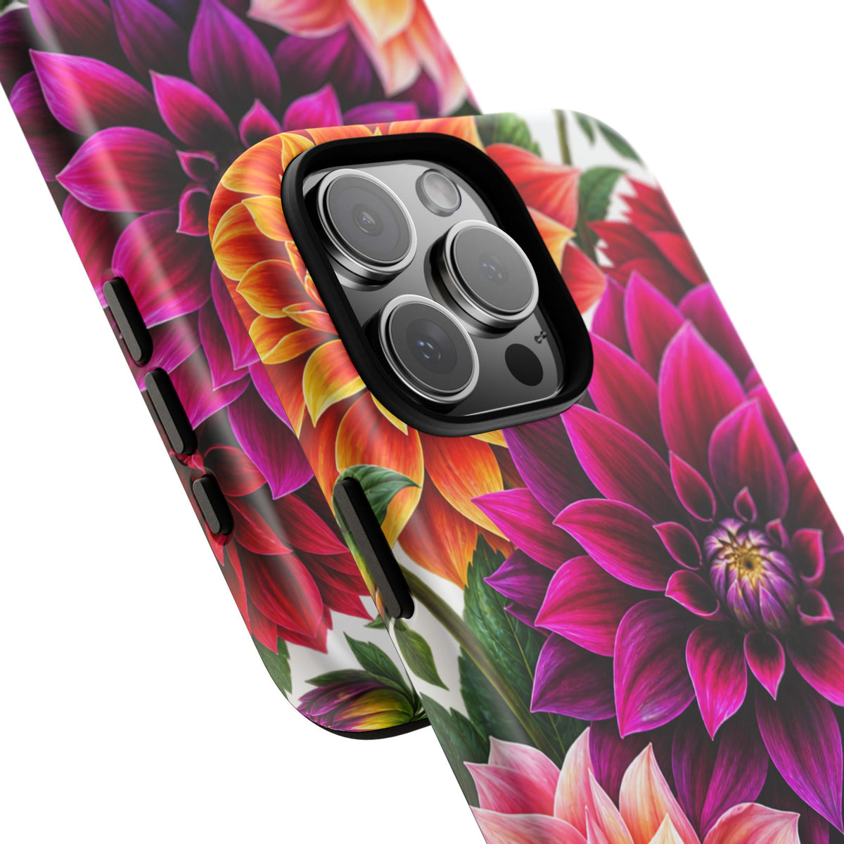 Floral Dahlia Tough Phone Case — Vibrant Protective Floral Phone Cover