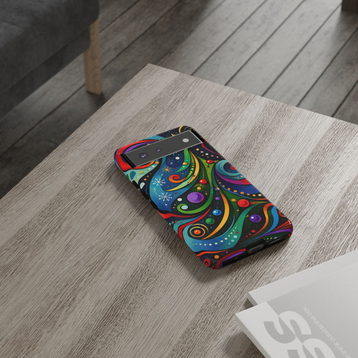 Colorful Swirl Christmas Tree Tough Phone Case