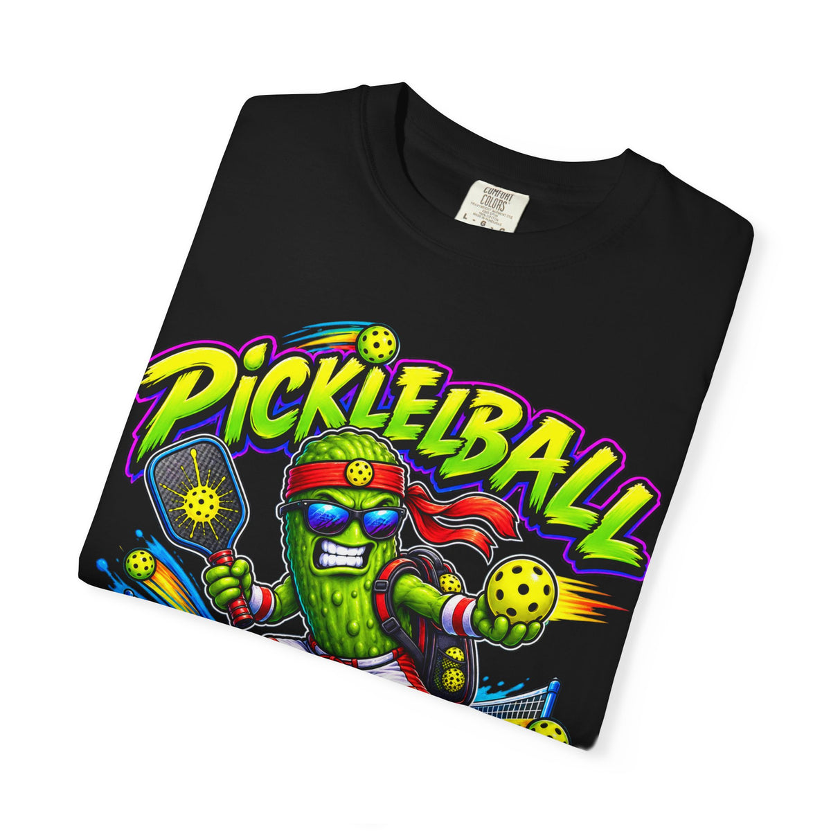 Pickleball Warrior T-Shirt | Cartoon Pickle Player Graphic