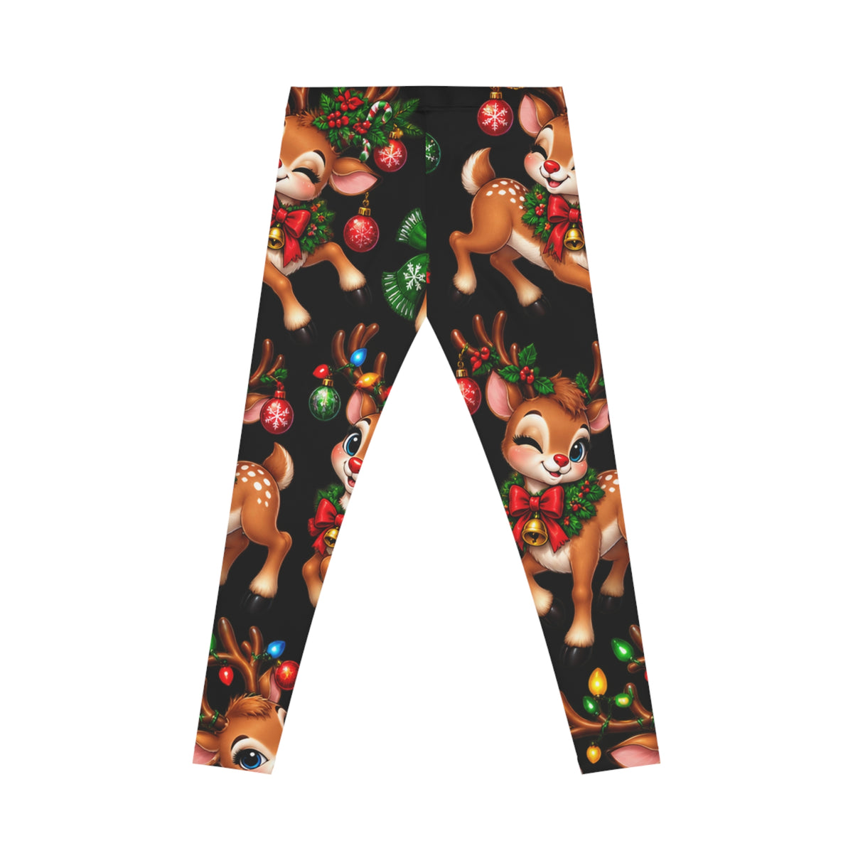 Christmas Reindeer Leggings — Cute Holiday All-Over Print