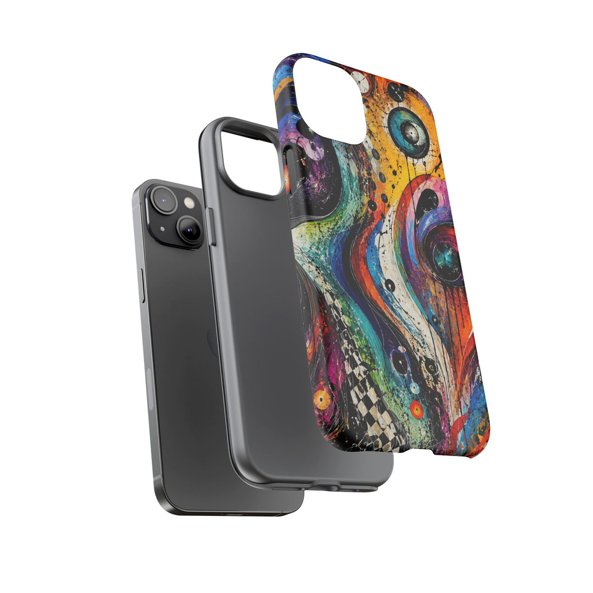 Abstract Cosmic Swirl Phone Case — Colorful Artistic iPhone Tough Case