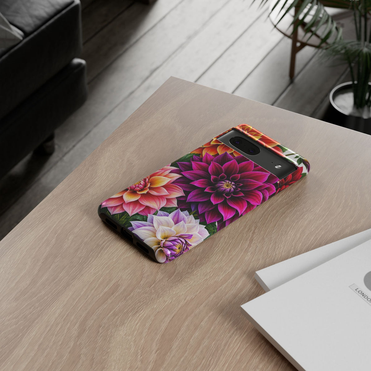 Floral Dahlia Tough Phone Case — Vibrant Protective Floral Phone Cover