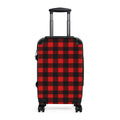 Buffalo Plaid Suitcase — Red & Black Travel Luggage Cover