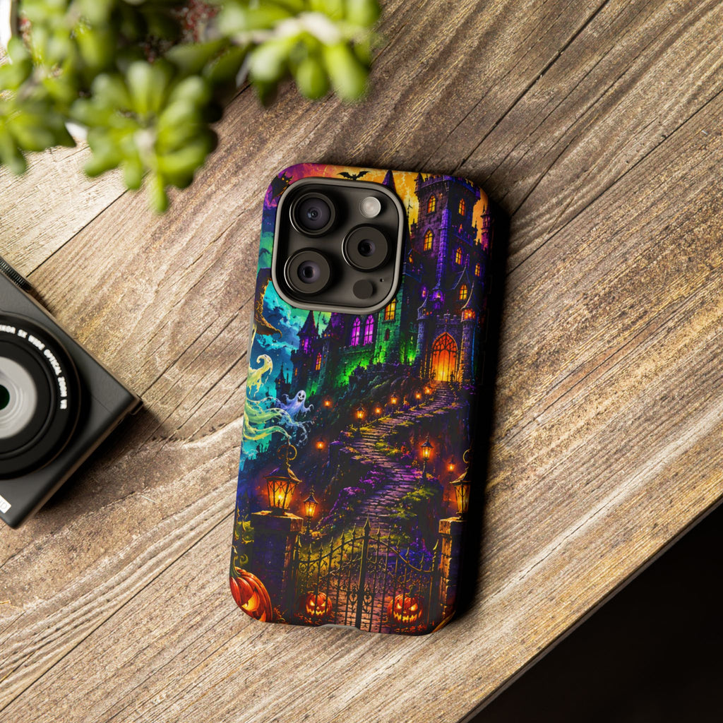 Halloween Haunted Castle Phone Case — Spooky Pumpkin & Ghost Tough Case