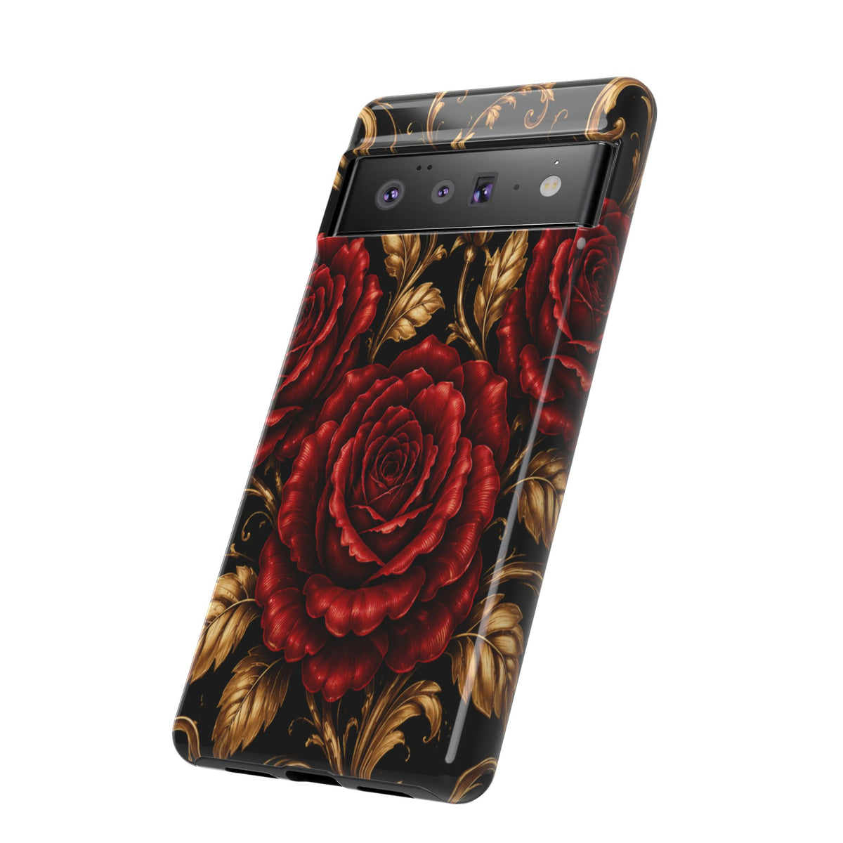 Tough Cases — Vintage Red Rose Floral Phone Case