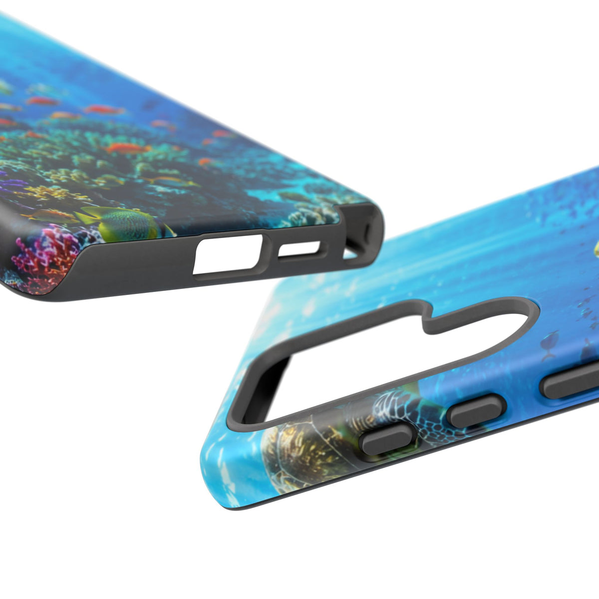 Underwater Ocean Life Tough Phone Case — Coral Reef & Sea Turtle Protective Cover