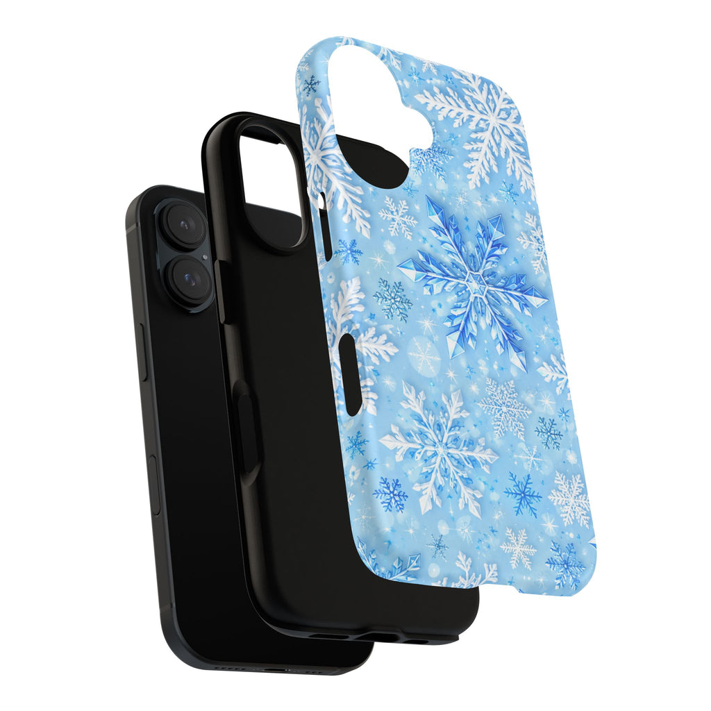 Winter Snowflake Tough Phone Case — Blue Holiday Protective Cover