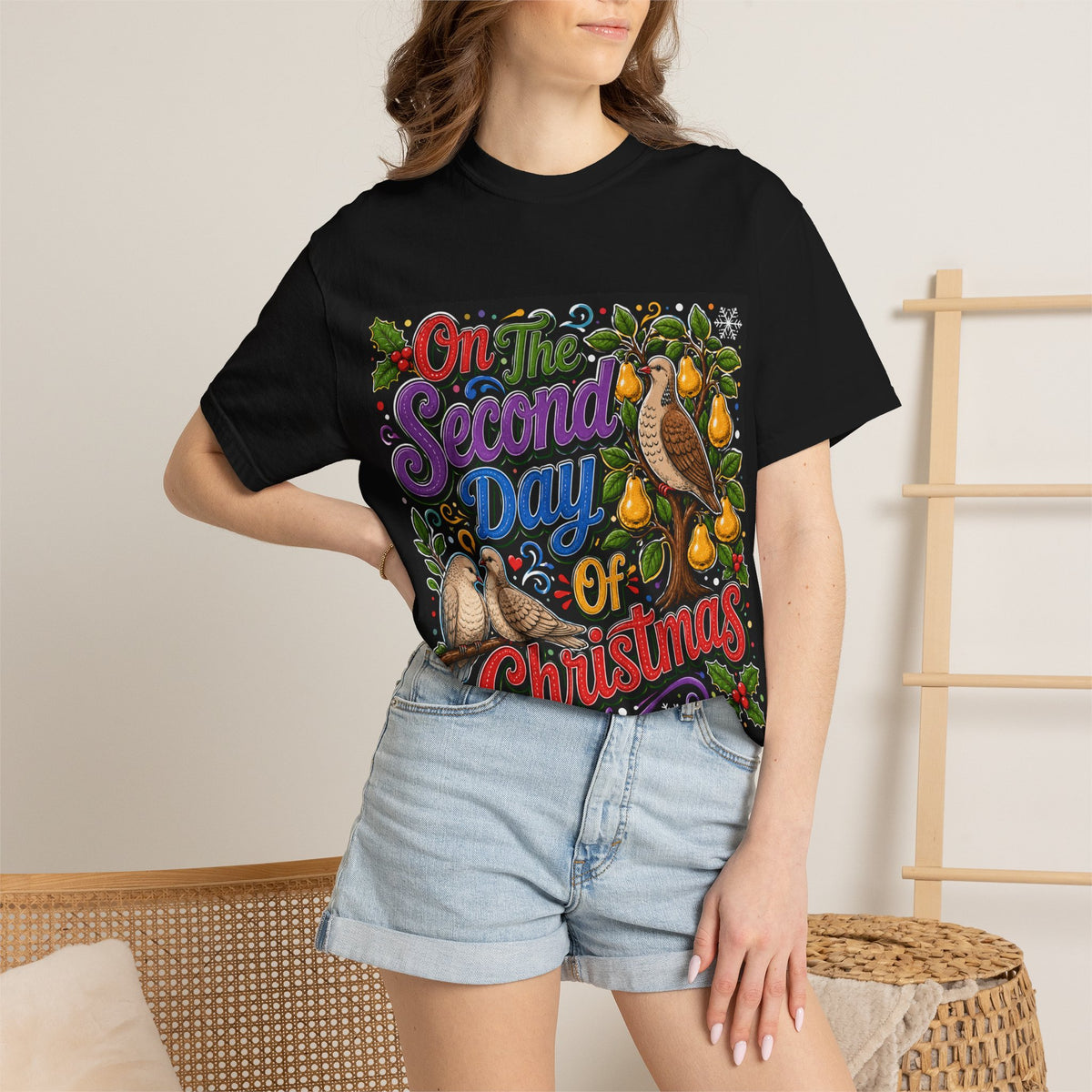 Two Turtle Doves Second Day of Christmas T-Shirt | Christmas Tee