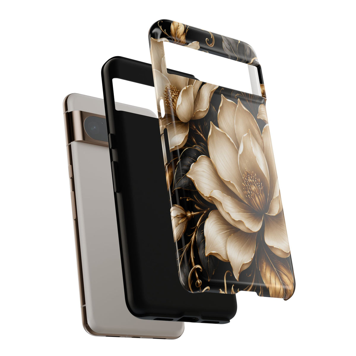 Floral Tough Case — Elegant Gold Magnolia Phone Case