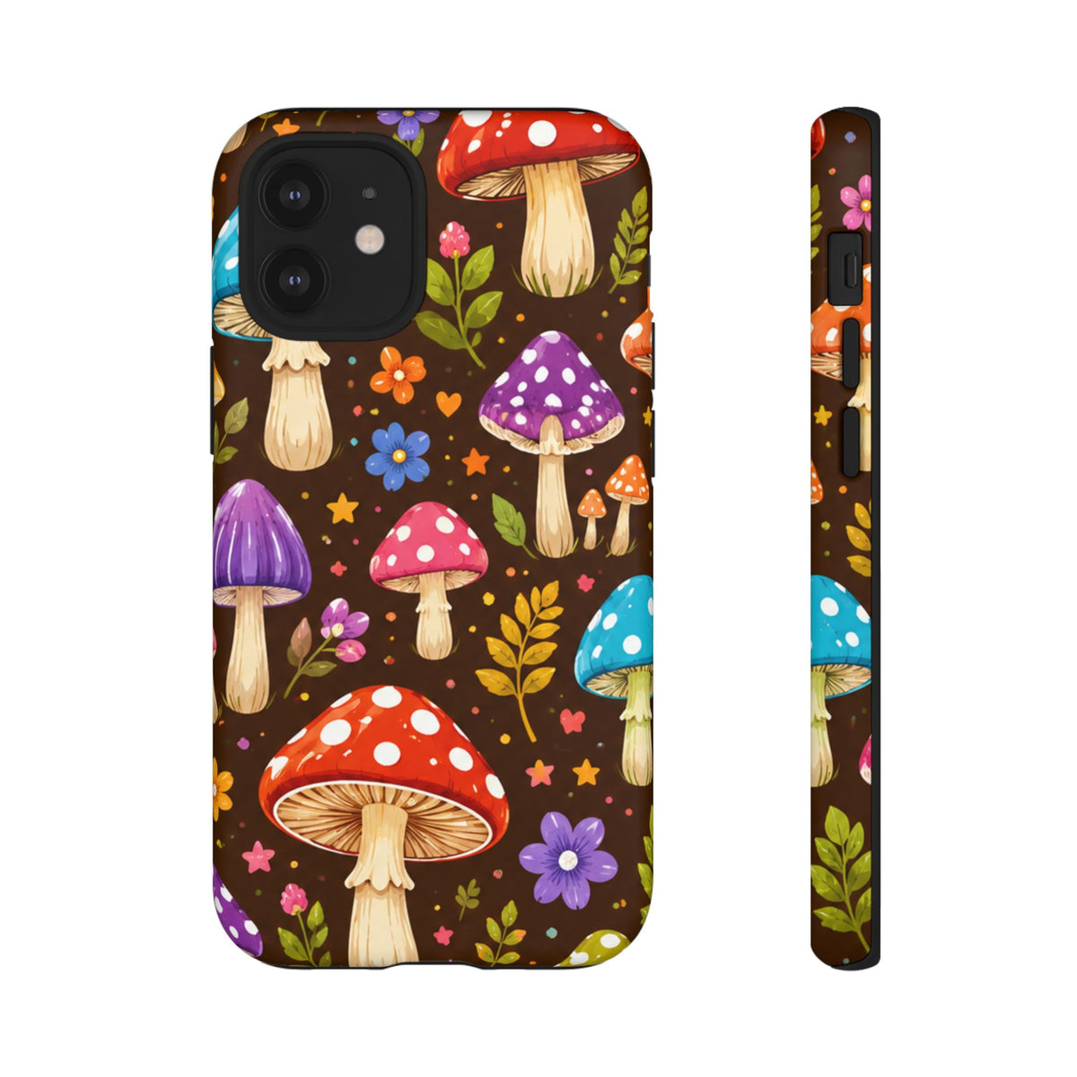 Colorful Mushroom Pattern Tough Case | Phone Cover, Woodland Fungi Design
