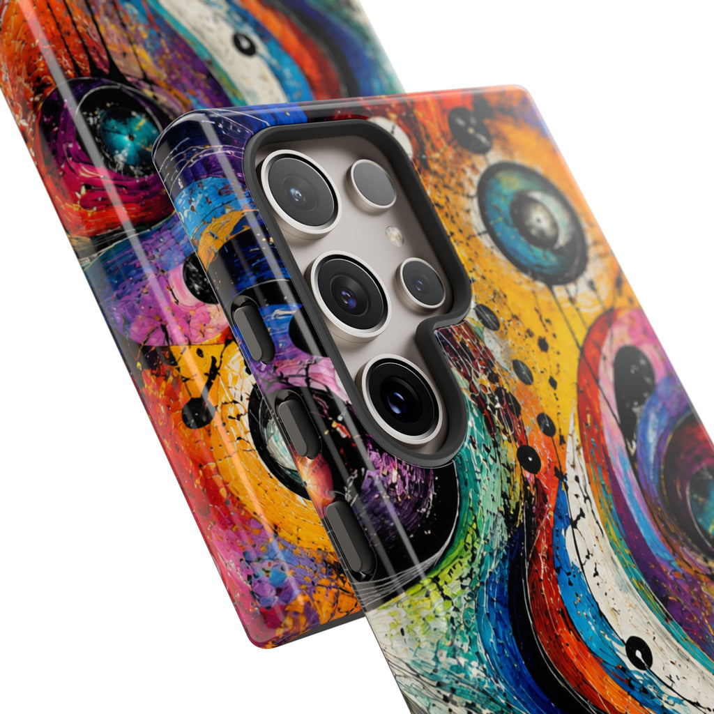 Abstract Cosmic Swirl Phone Case — Colorful Artistic iPhone Tough Case
