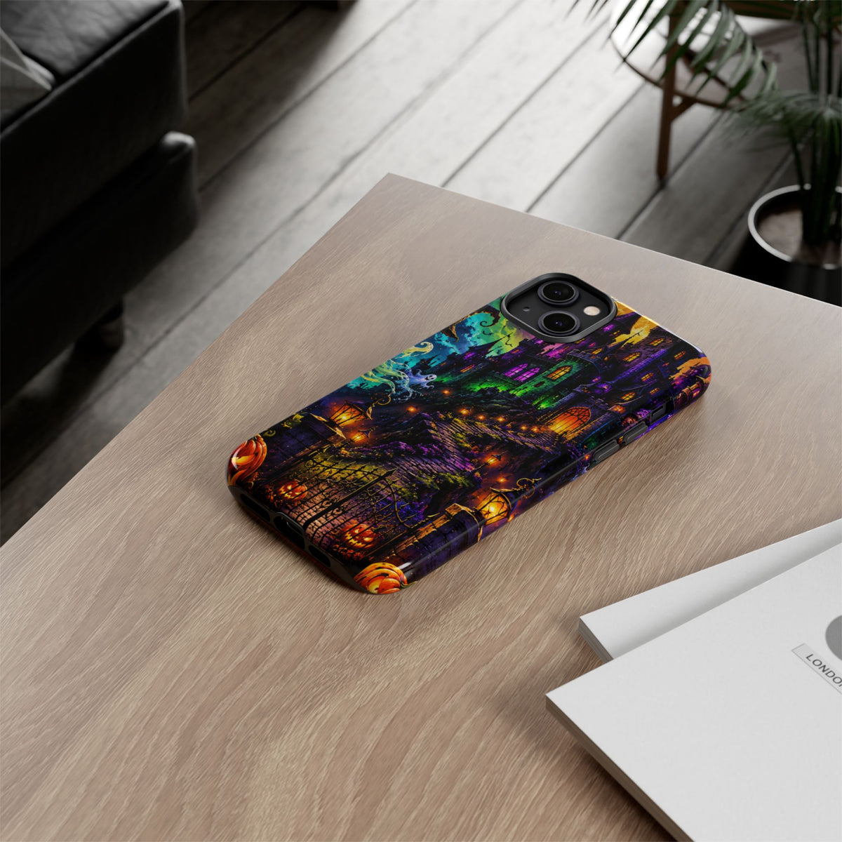 Halloween Haunted Castle Phone Case — Spooky Pumpkin & Ghost Tough Case