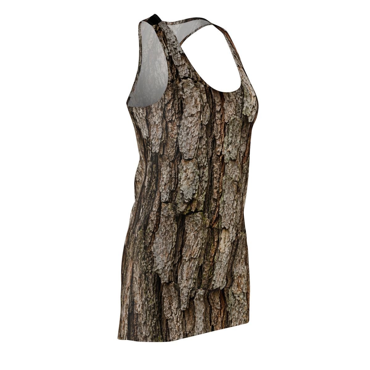 Bark Print Racerback Dress — Rustic Tree Bark All-Over Print