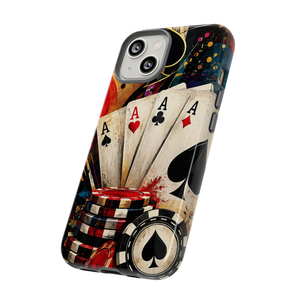 Casino Poker Ace Phone Case — Vintage Playing Cards & Chips Protective Cover