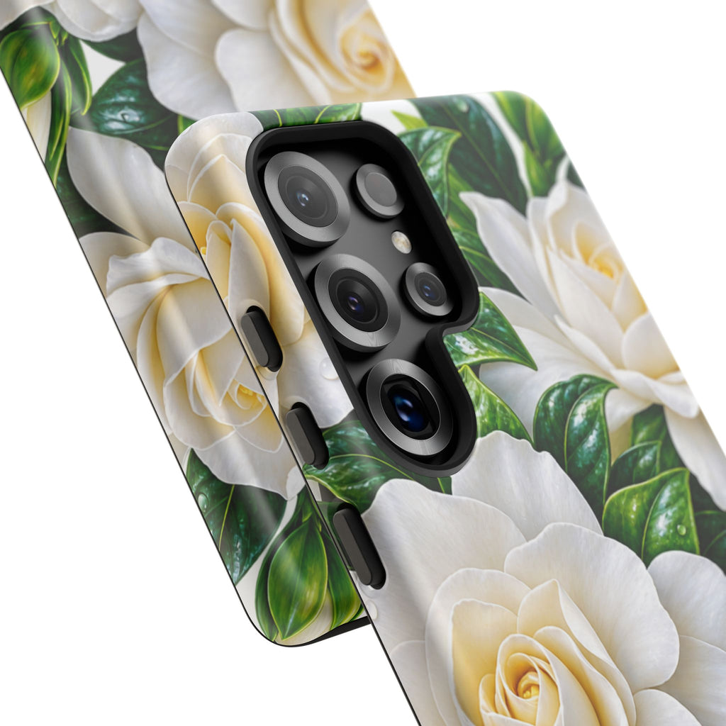 Floral Camellia Tough Case — White Gardenia Phone Cover