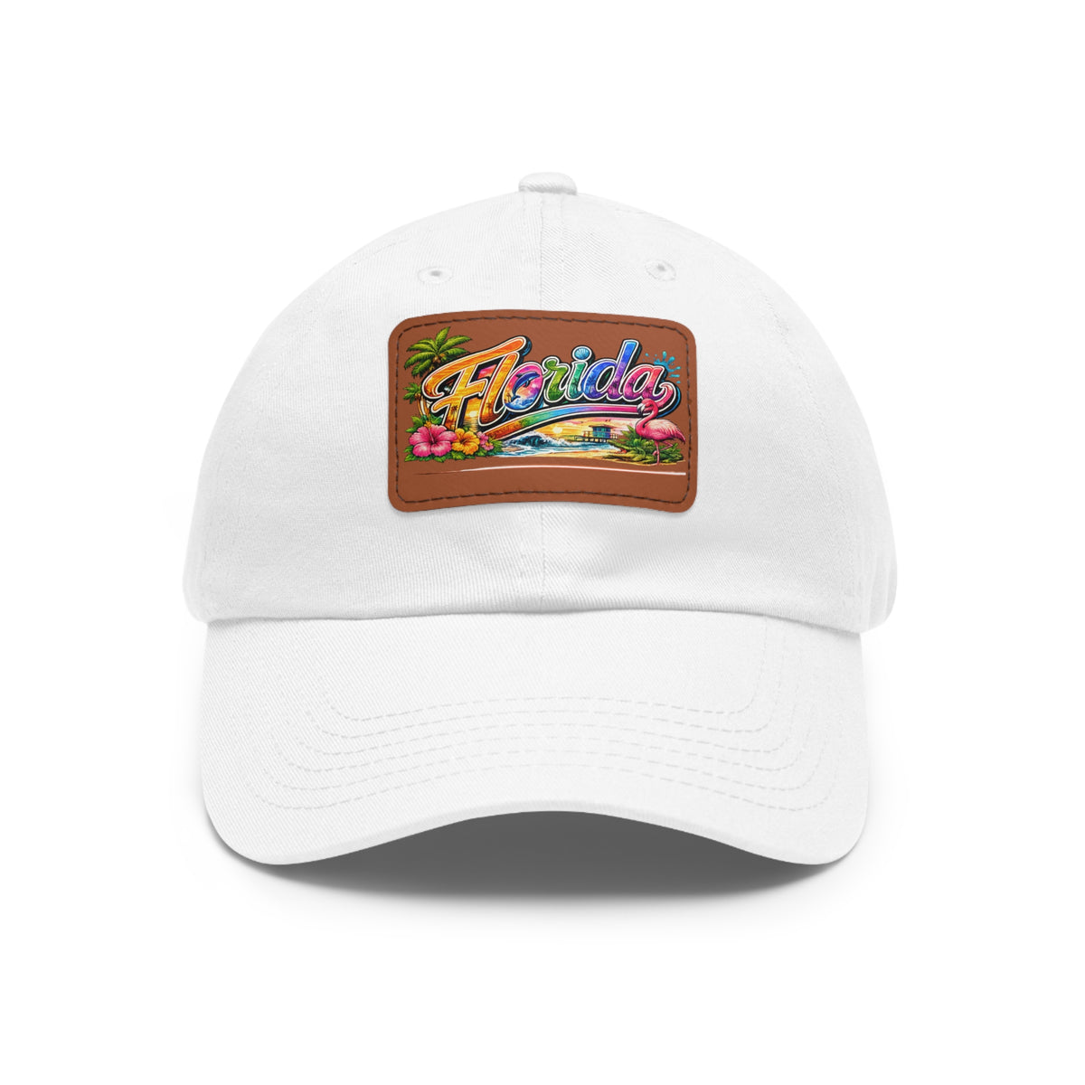 Florida Retro Patch Dad Hat | Leather Rectangle