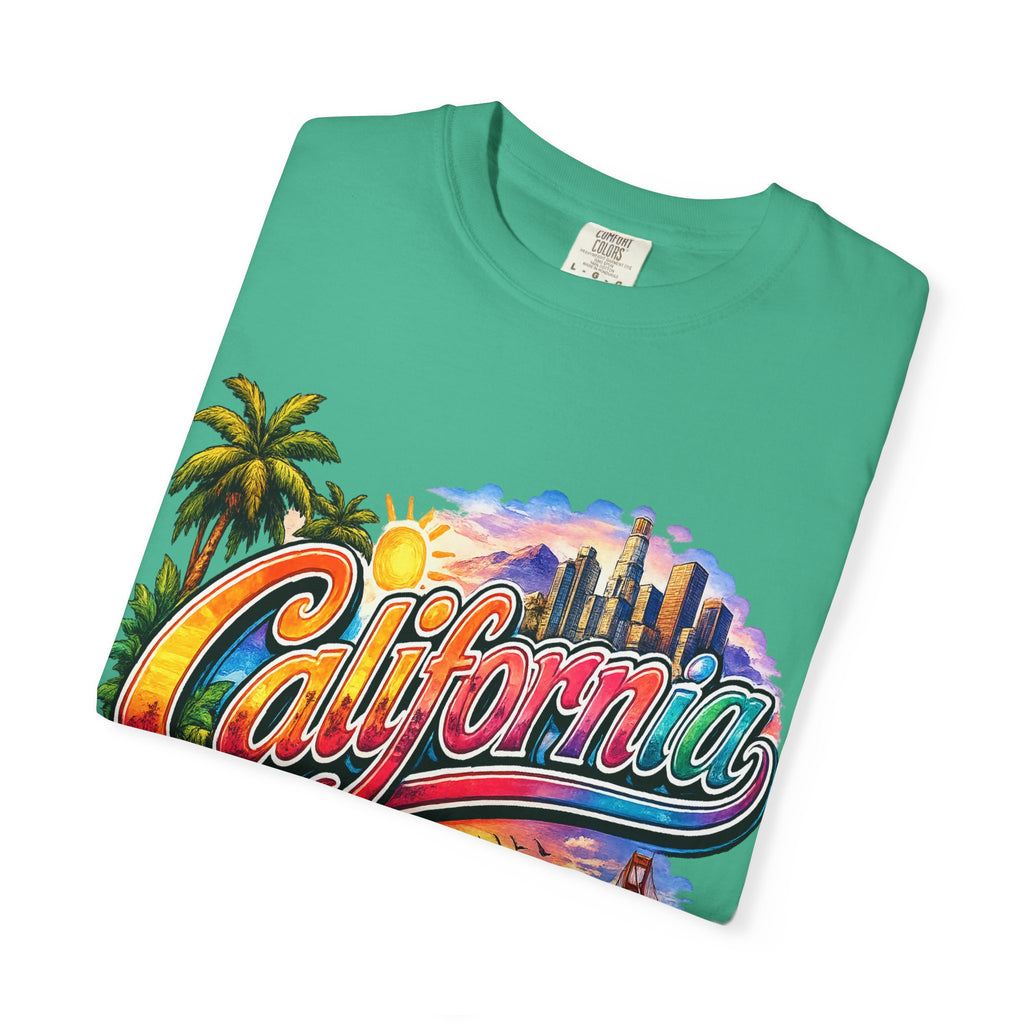 California Sunset Scenic T-shirt | Golden Gate Palm Beach Hibiscus