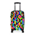 Retro Pop Geometric Carry-On Suitcase — Colorful 70s-Inspired Travel Luggage