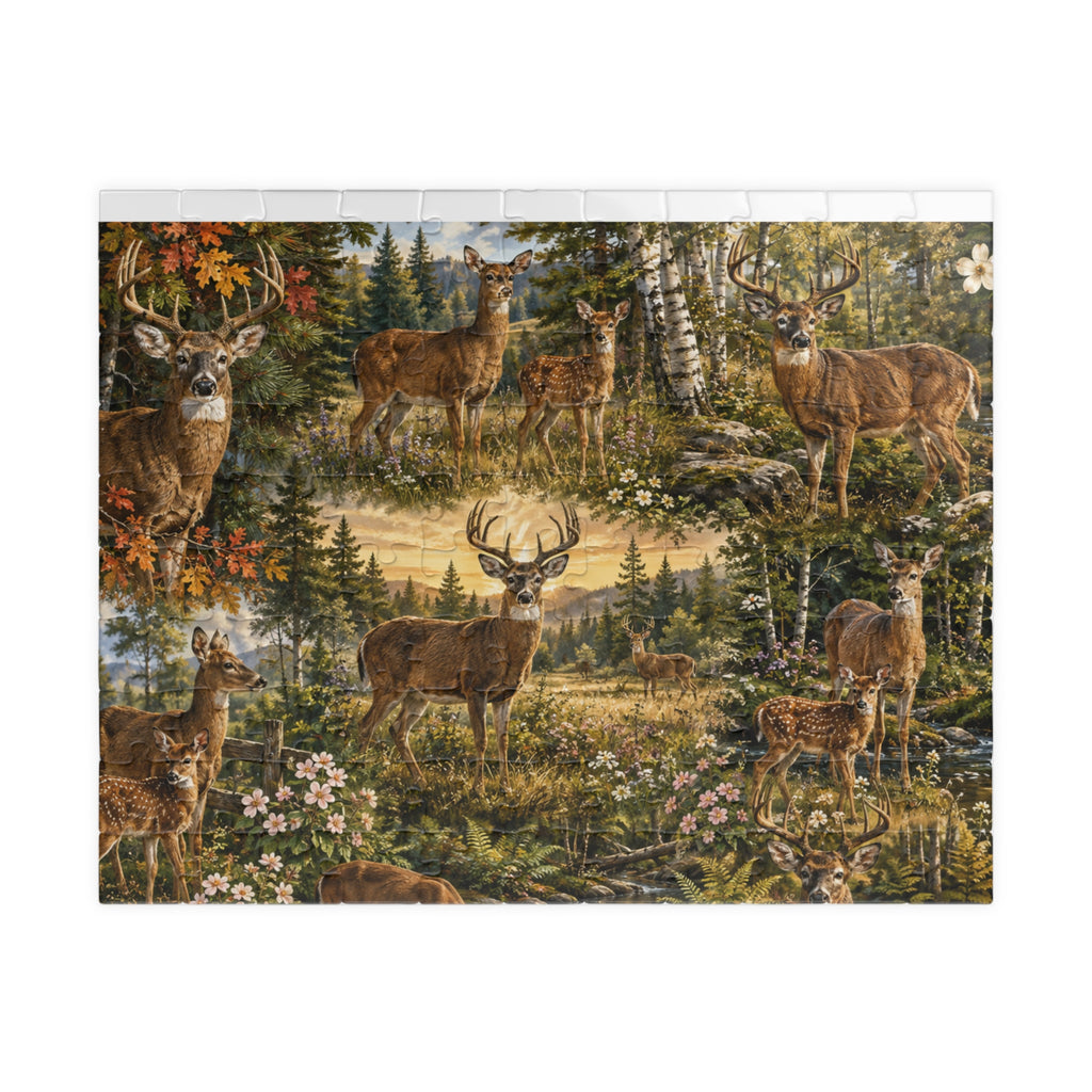 Woodland Deer Jigsaw Puzzle — Scenic Forest Wildlife Puzzle (110/252/520/1014 pcs)