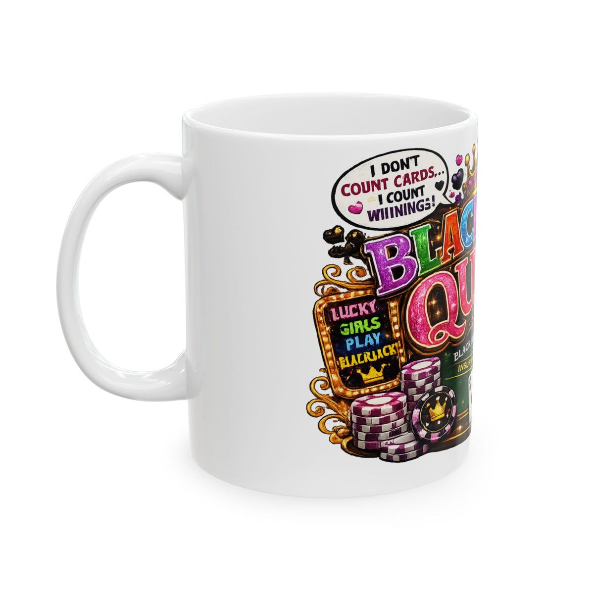 Blackjack Queen Mug | Casino Playing Cards Coffee Cup