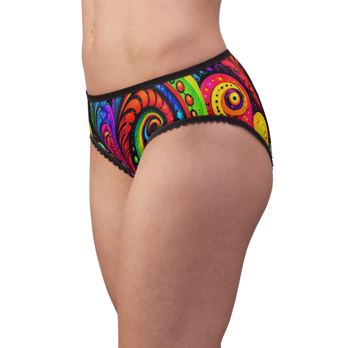 Women's Briefs — Psychedelic Rainbow Swirl All-Over Print