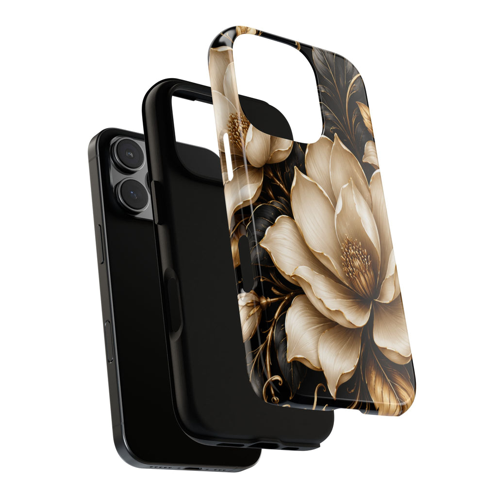 Floral Tough Case — Elegant Gold Magnolia Phone Case
